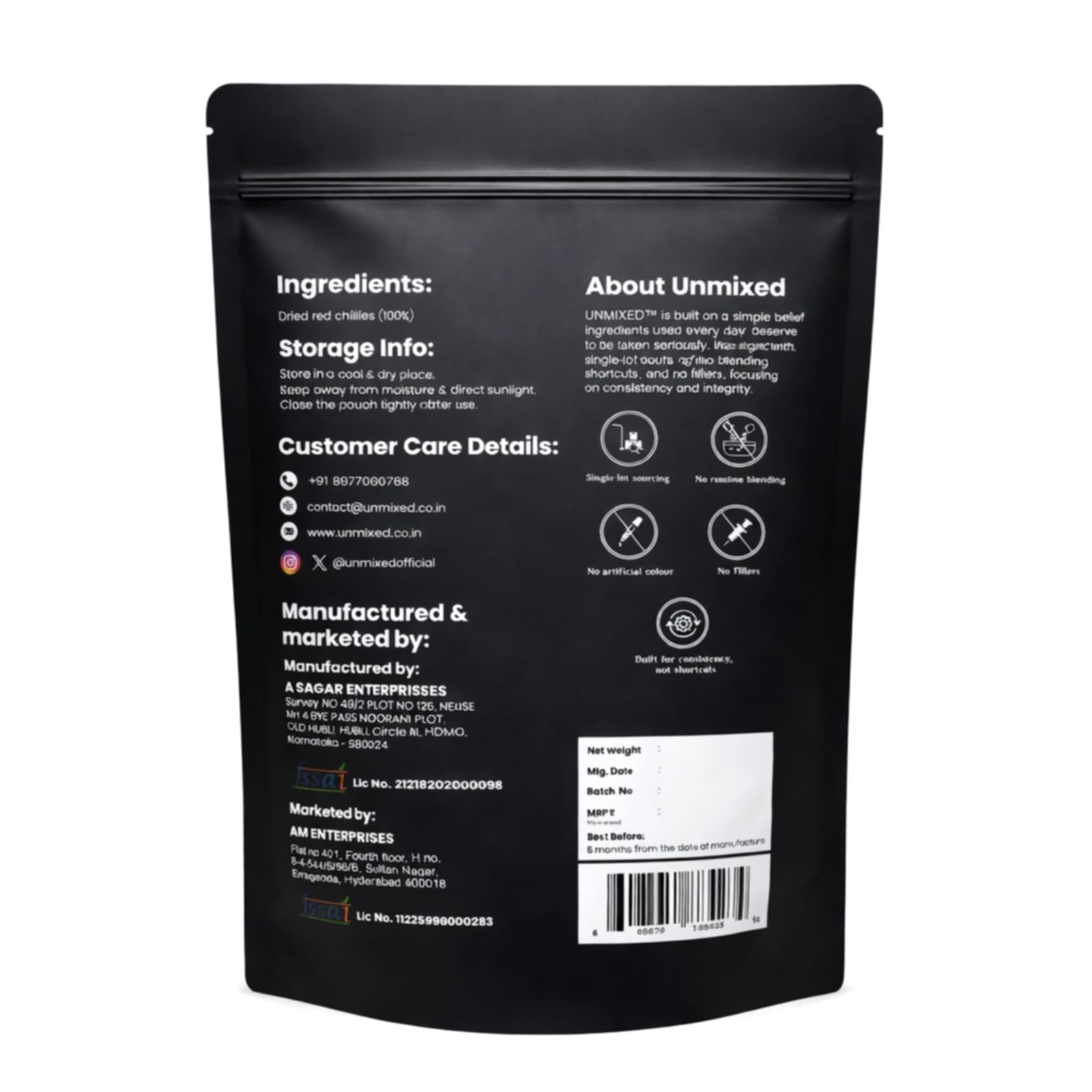 UNMIXED Byadgi Chilli Powder