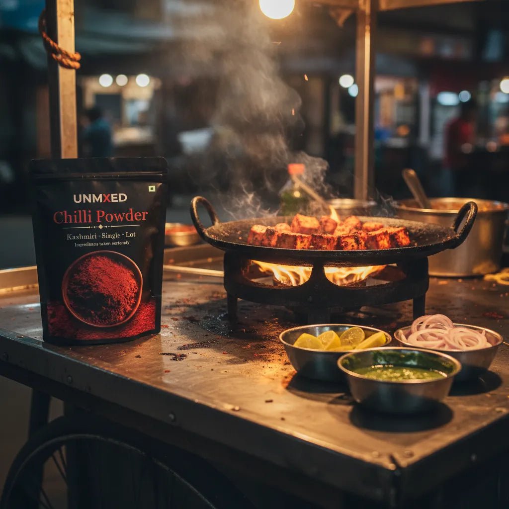 UNMIXED Kashmiri Chilli Powder – Rich Red Color, Mild Heat | No Added Dye chilli powder - pure, no artificial colour - UNMIXED
