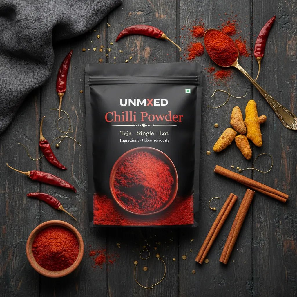 UNMIXED Teja Chilli Powder – High Heat Guntur Chilli | 100% Pure, No Artificial Color chilli powder - pure, no artificial colour - UNMIXED