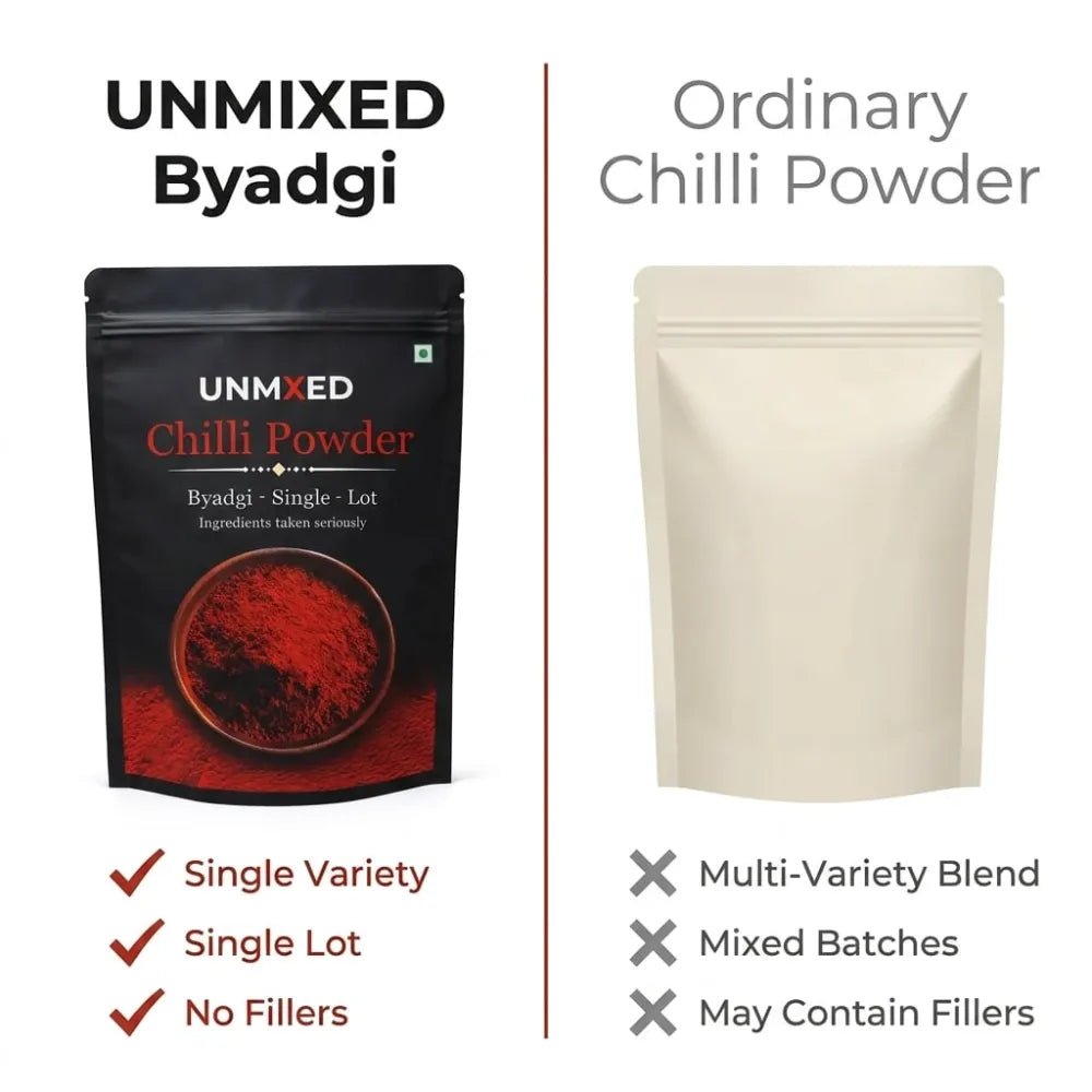 UNMIXED Byadgi Chilli Powder – Deep Red Color & Rich Aroma | No Artificial Color chilli powder - pure, no artificial colour - UNMIXED