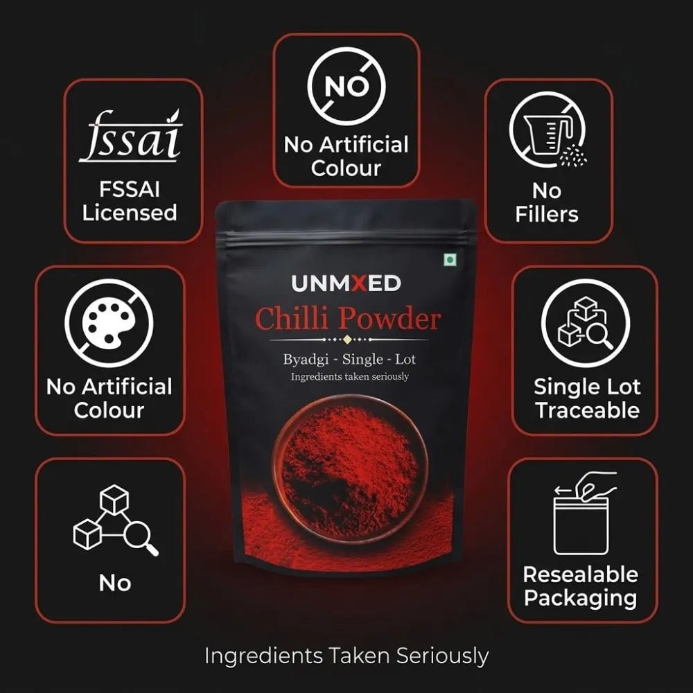 UNMIXED Byadgi Chilli Powder – Deep Red Color & Rich Aroma | No Artificial Color chilli powder - pure, no artificial colour - UNMIXED